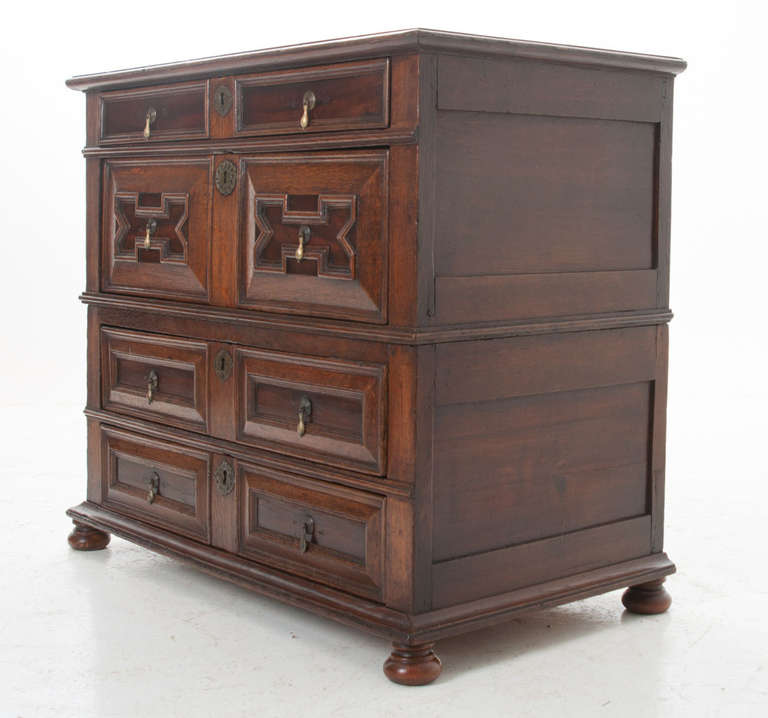 English 18th Century Jacobean Split Chest of Drawers