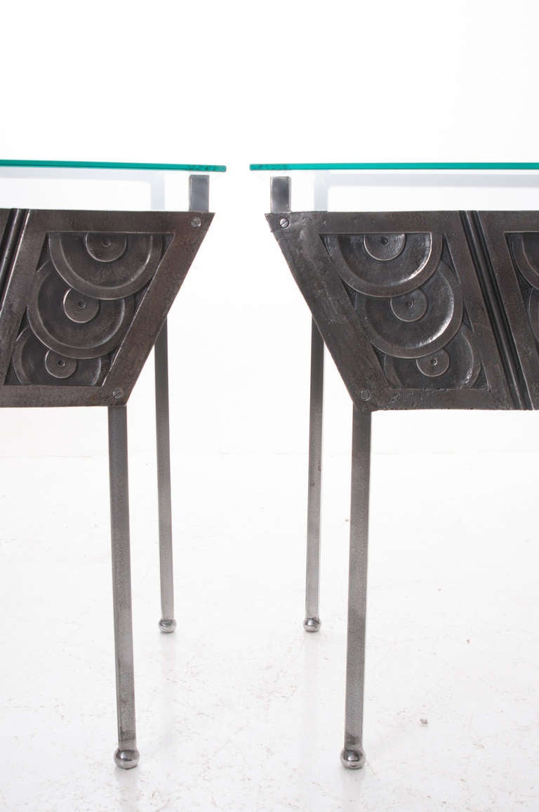 French Pair of Art Deco Console Tables 1