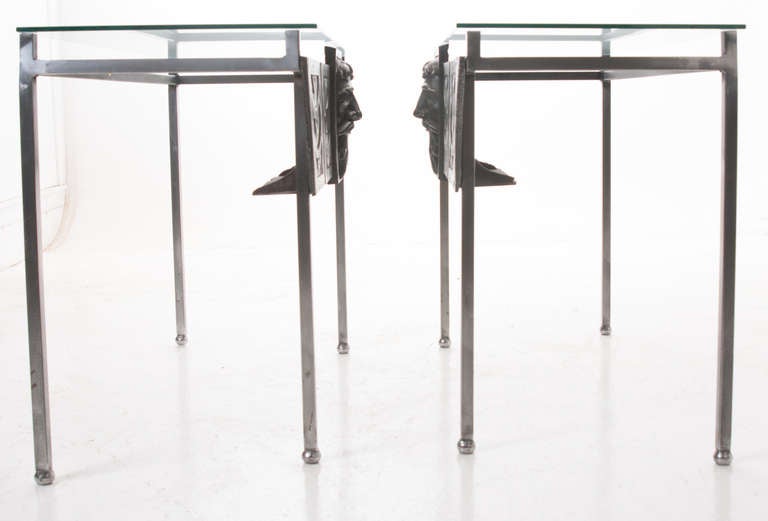 French Pair of Art Deco Console Tables 5