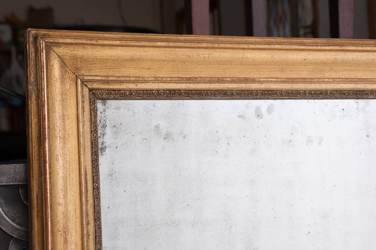 French 19th Century Gold Gilt Square Mirror