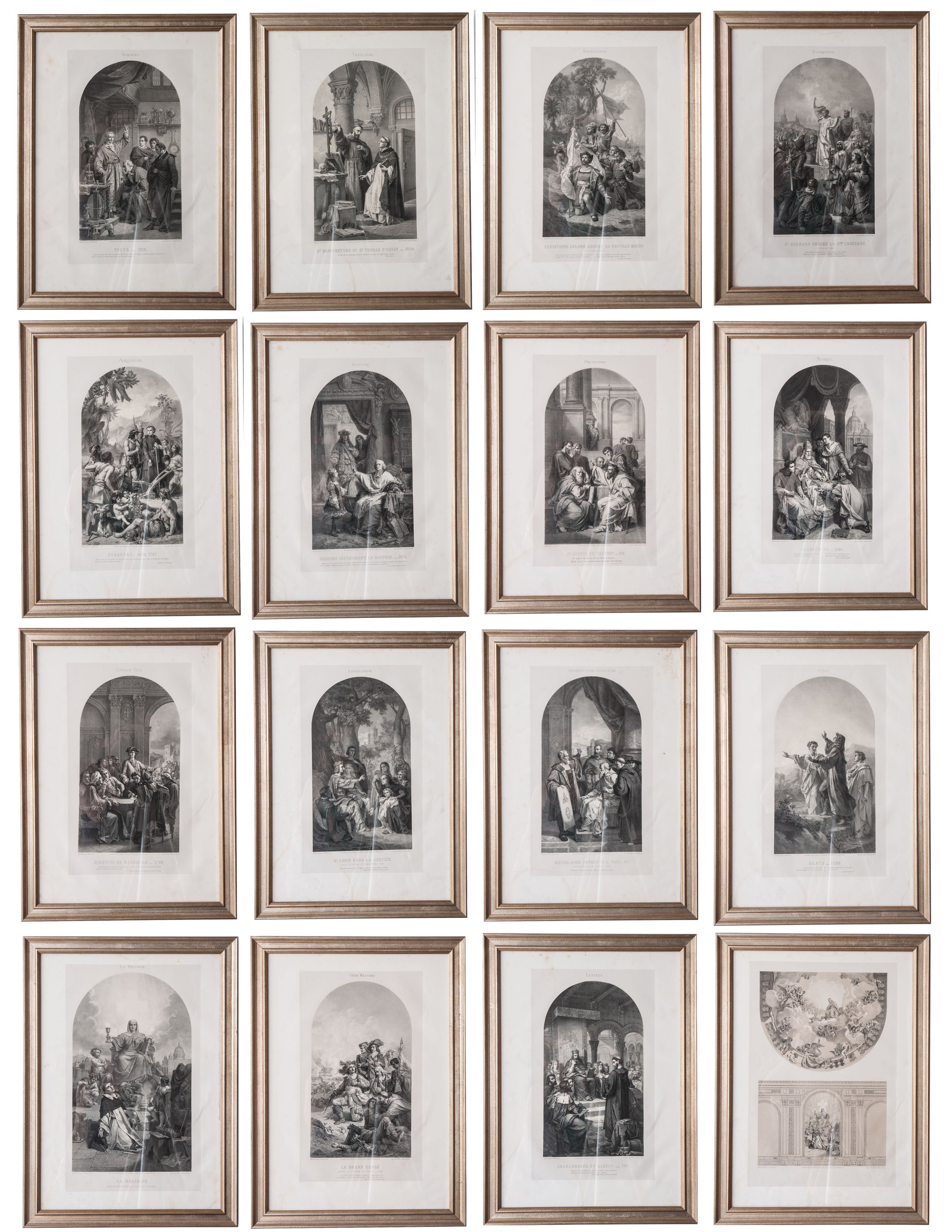 Full Set of 16 Drawings For Pope Pius IX, France