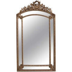 French Louis XVI Style Gold Gilt Pareclose Mirror 6