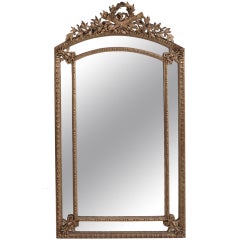 French Louis XVI Style Giltwood Paraclose Mirror