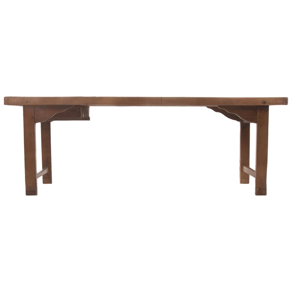 French 18th Century Breton Farm House Table with Thick Top