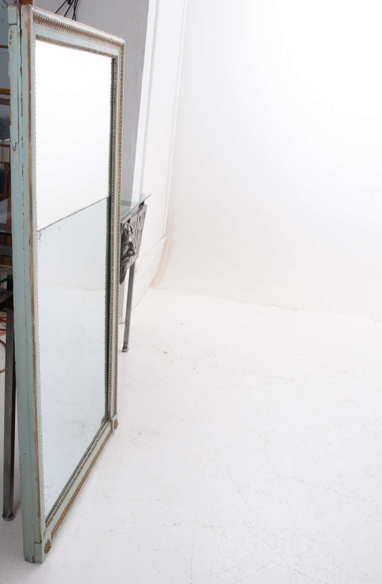 French 18th Century Painted Mirror with Original Mirror Glass