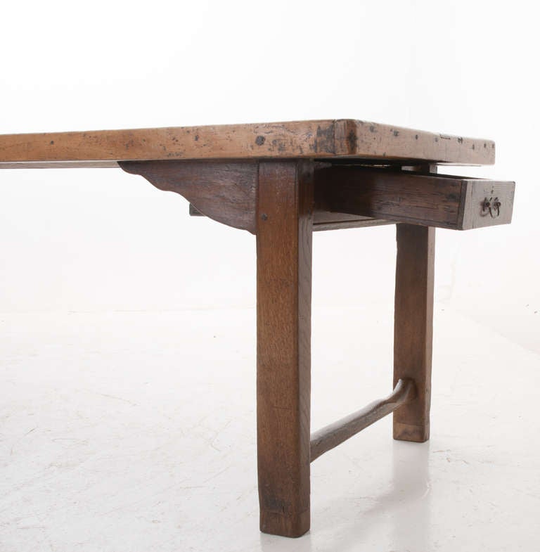 French 18th Century Breton Farm House Table with Thick Top 1