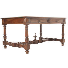 French 19th Century Large Walnut Desk