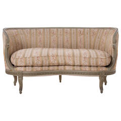 French 19th Century Louis XVI Painted and Upholstered Settee