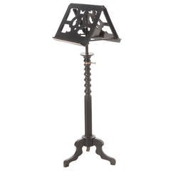 French 19th Century Ebonized Lyre Duet Music Stand 9