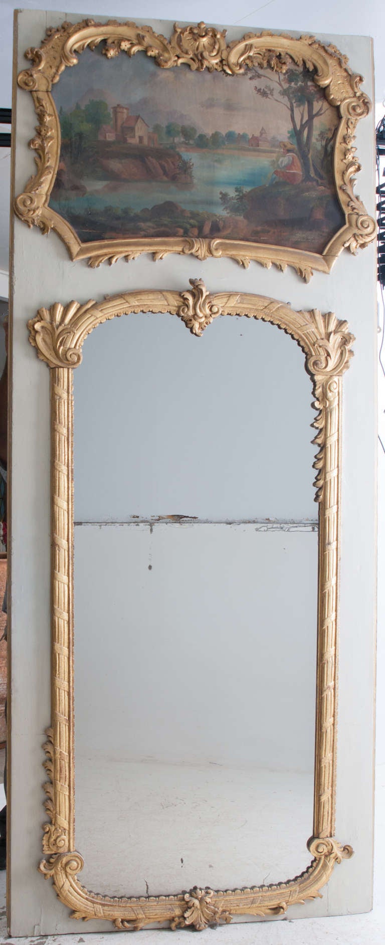 French 18th Century Louis XV Boiserie Trumeau In Good Condition For Sale In Baton Rouge, LA