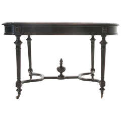 French 19th Century Louis XVI Black Desk / Center Table