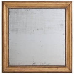 French 19th Century Gold Gilt Square Mirror