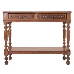 Antique French 19th Century Fruit Wood Console Table