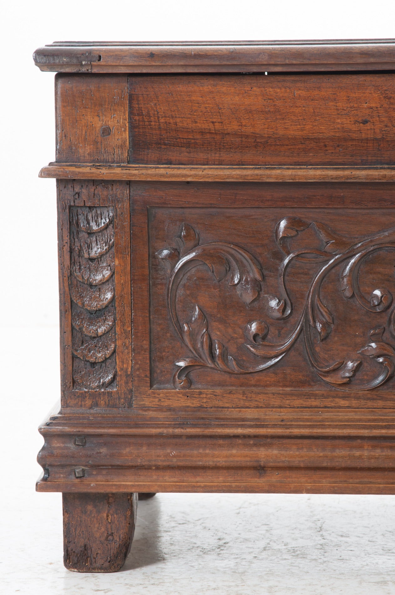 French 19th Century Carved Coffer Trunk 3
