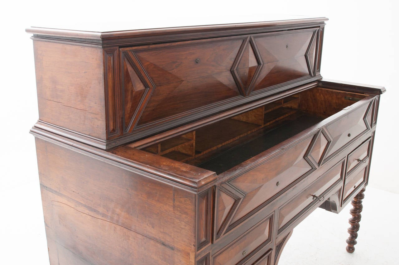 French 19th Century Barley Twist Fold Down Desk In Good Condition For Sale In Baton Rouge, LA