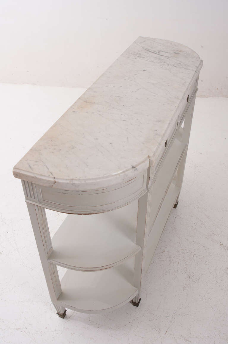 French 19th Century Painted Dessert or Console with Marble Top 3