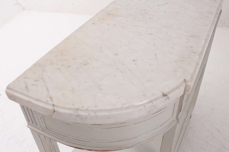 French 19th Century Painted Dessert or Console with Marble Top 4