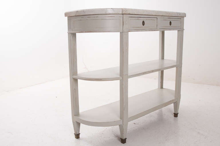 French 19th Century Painted Dessert or Console with Marble Top 2