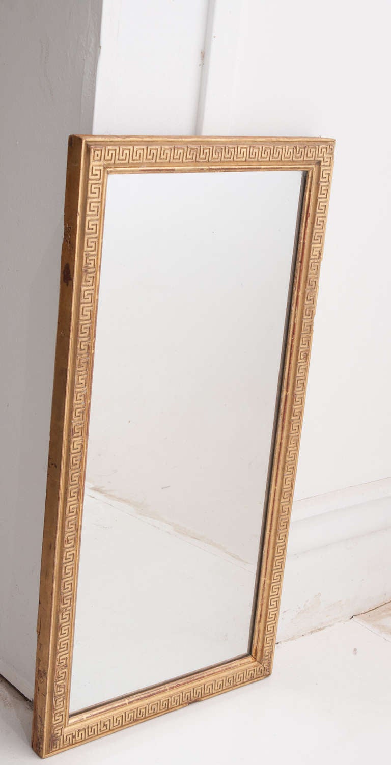 French 19th Century Greek Key Gold Gilt Mirror 3