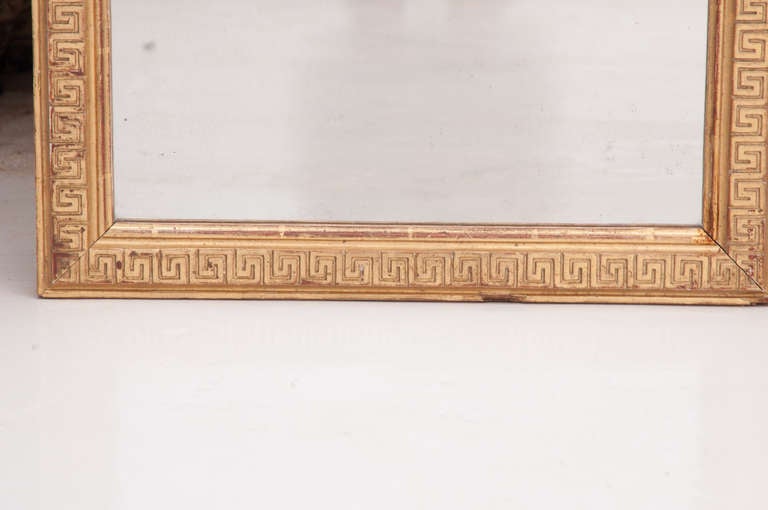 French 19th Century Greek Key Gold Gilt Mirror In Good Condition In Baton Rouge, LA