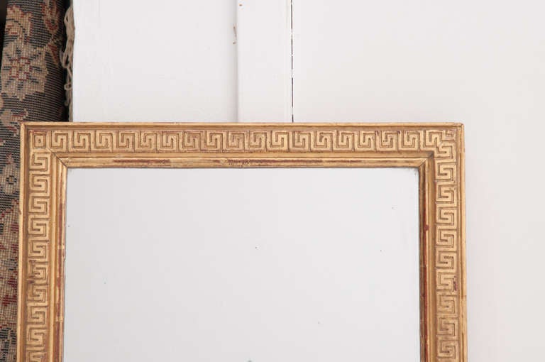 French 19th Century Greek Key Gold Gilt Mirror 1