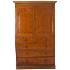 English 19th Century Maple Linen Press