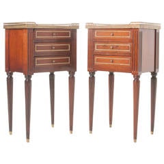 Vintage Pair of French 1930s Louis XVI Style Bedside Tables
