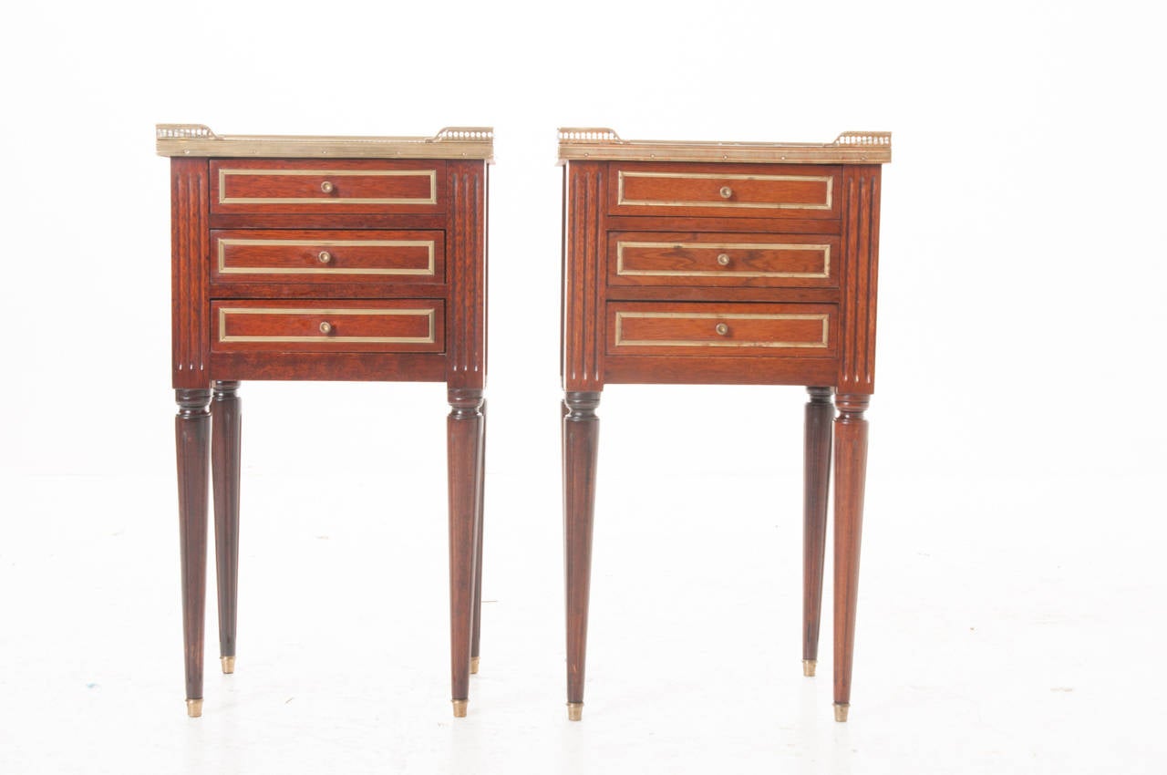 Pair of French 1930s Louis XVI Style Bedside Tables
