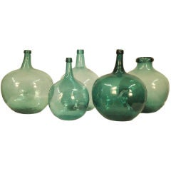 Vintage 20th Century Italian Turquoise wine/oil jars