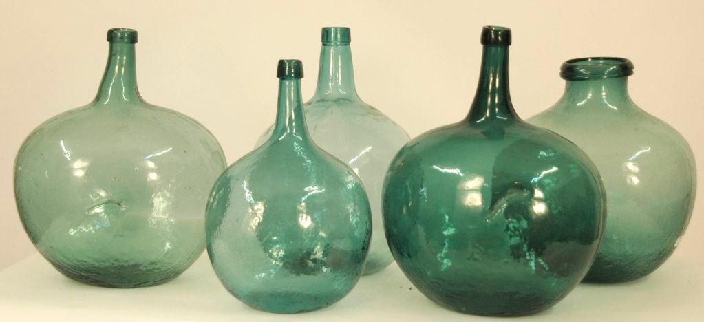 20th Century Italian Turquoise wine/oil jars 1