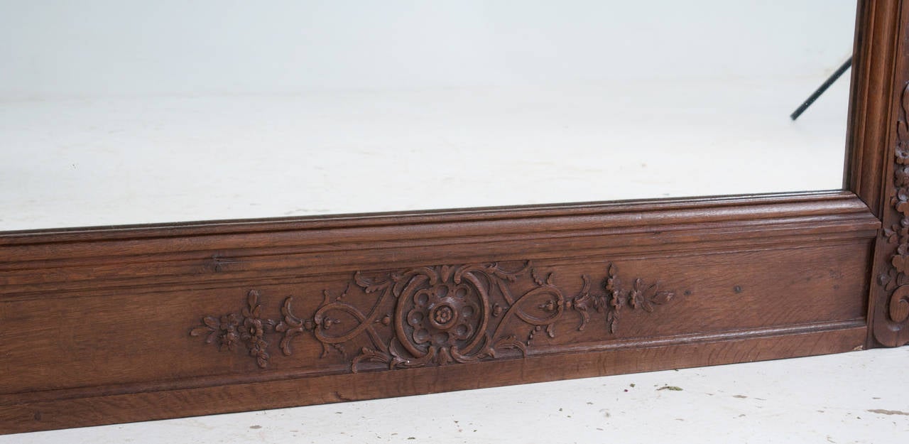 French 19th Century Carved Dark Oak Trumeau For Sale 2