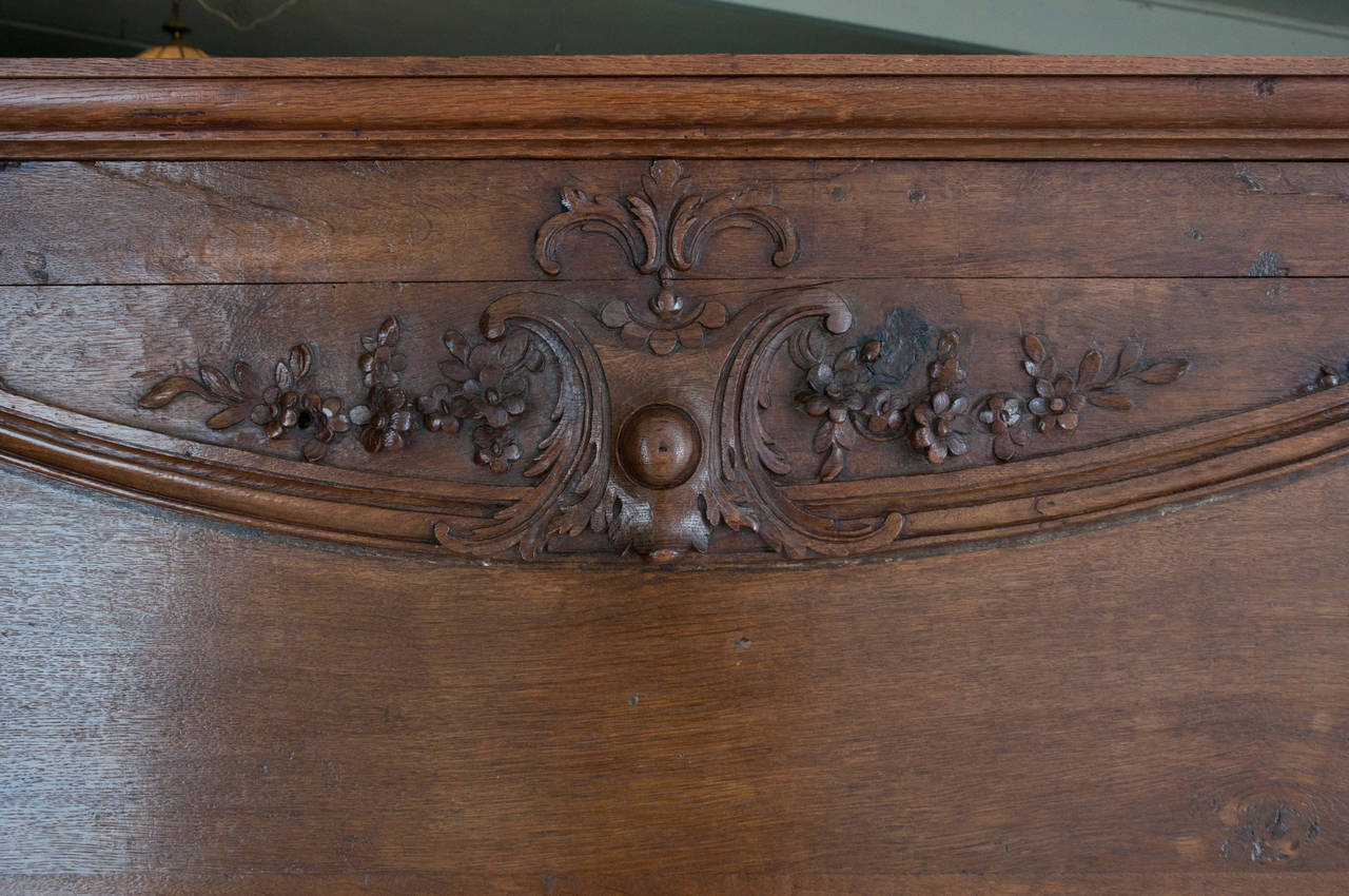 French 19th Century Carved Dark Oak Trumeau In Excellent Condition For Sale In Baton Rouge, LA