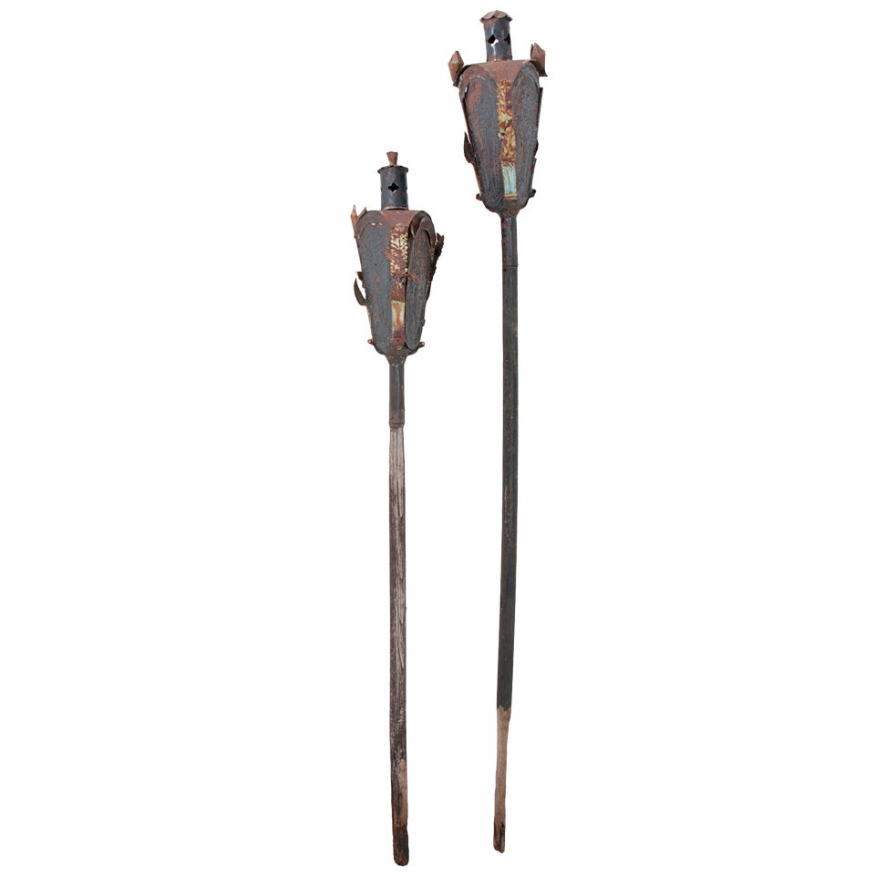 Religious Italian 19th Century Pair of Incense Torches