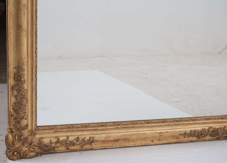 Louis XVI French 19th Century Symmetrical Giltwood Mirror