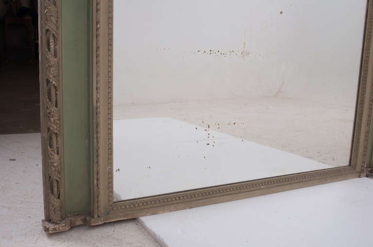 French 19th Century Painted Trumeau Mirror 1