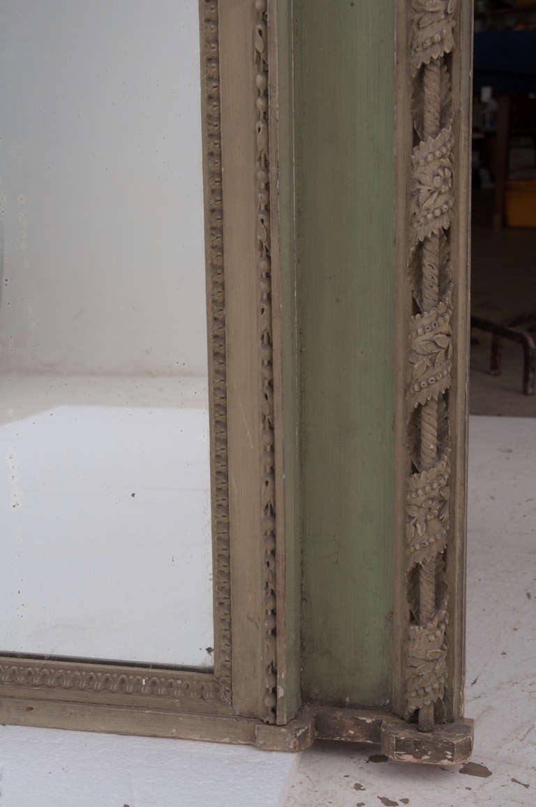 French 19th Century Painted Trumeau Mirror 2