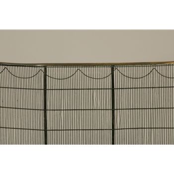 English metal and brass fireplace screen