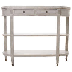 French 19th Century Painted Dessert or Console with Marble Top