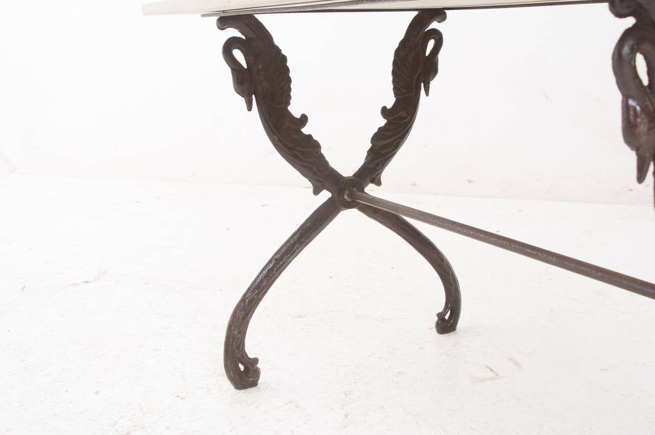 French 19th Century Iron and Marble Garden Table 5