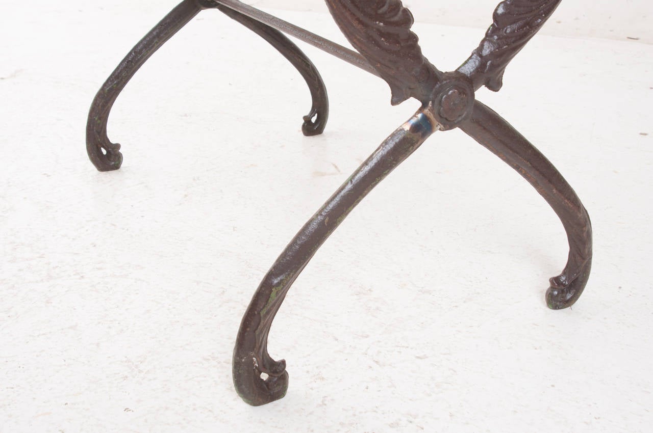 French 19th Century Iron and Marble Garden Table 4