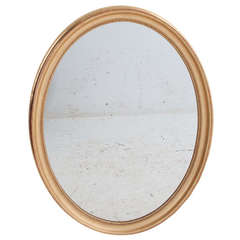 Large French 19th Century Gold Gilt Oval Mirror
