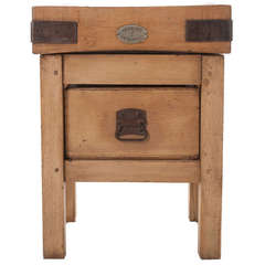 English 19th Century Pine 'Herberts of Smithfield' Butcher's Block