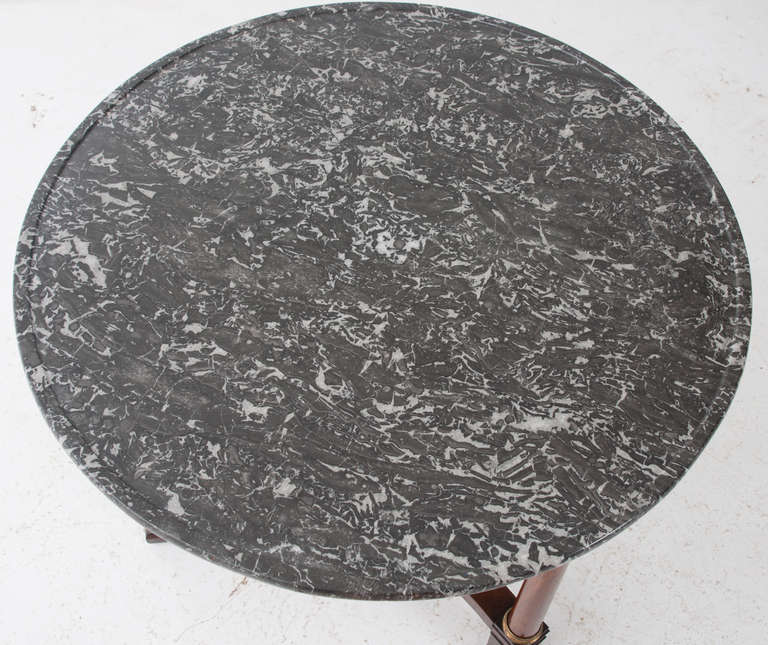 French 19th Century Empire Gueridon Table in Mahogany and Marble