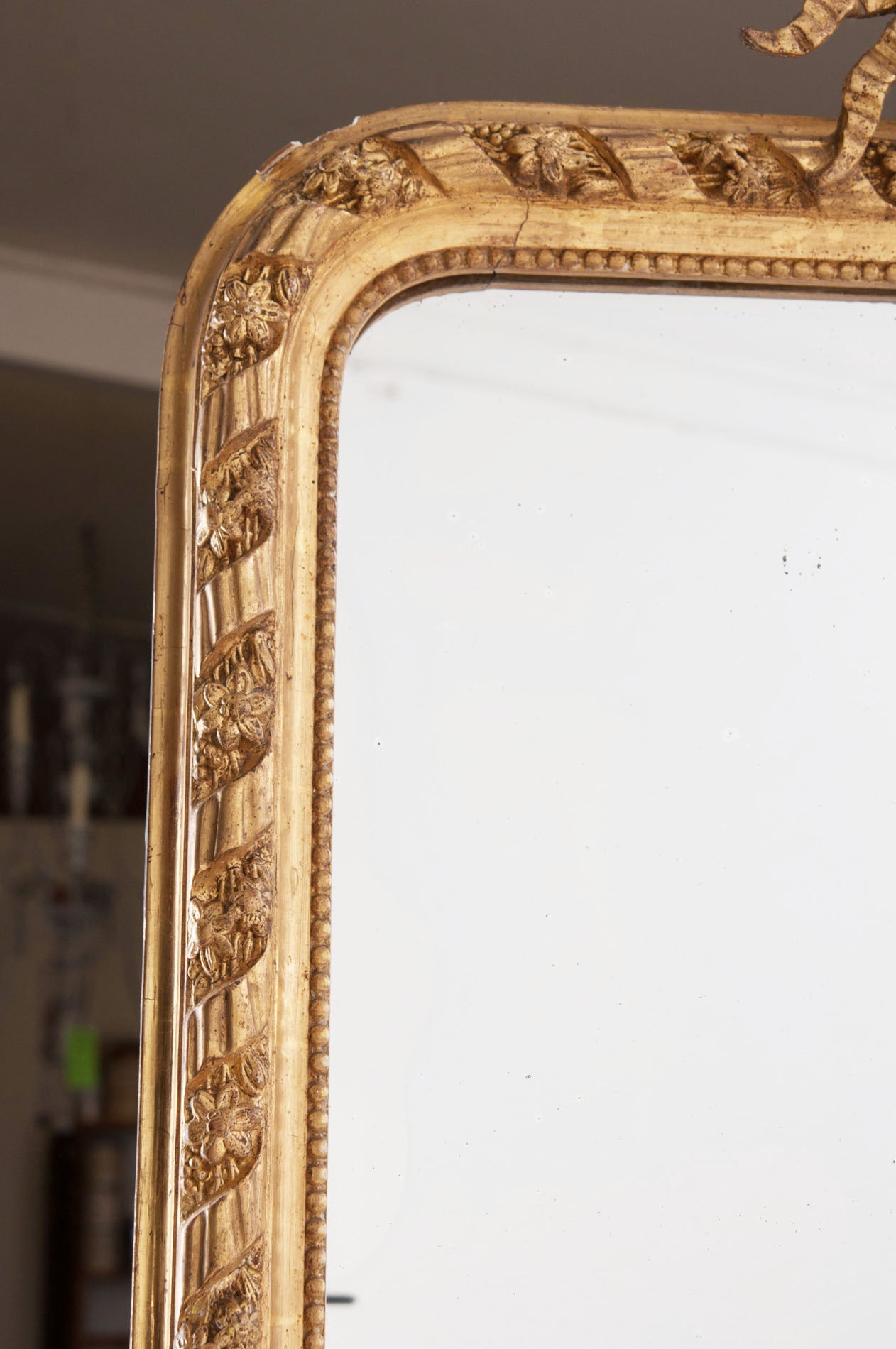 French 19th Century Louis XVI Gold Gilt Mirror 4