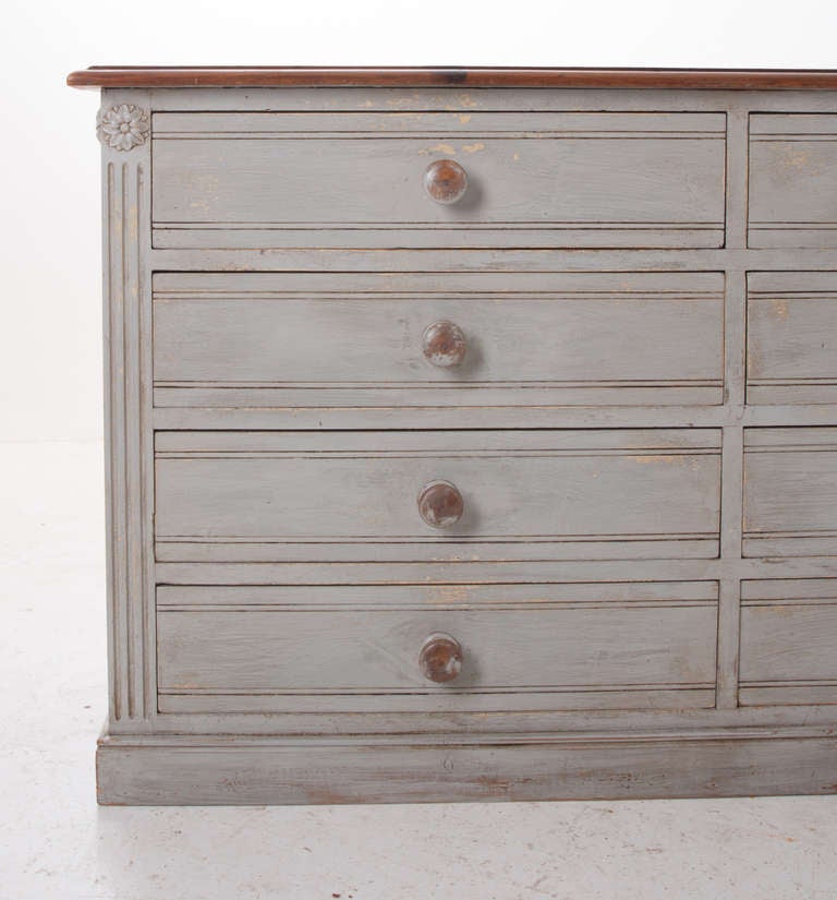 English Painted Pine Eight Drawer Chest or Server 1