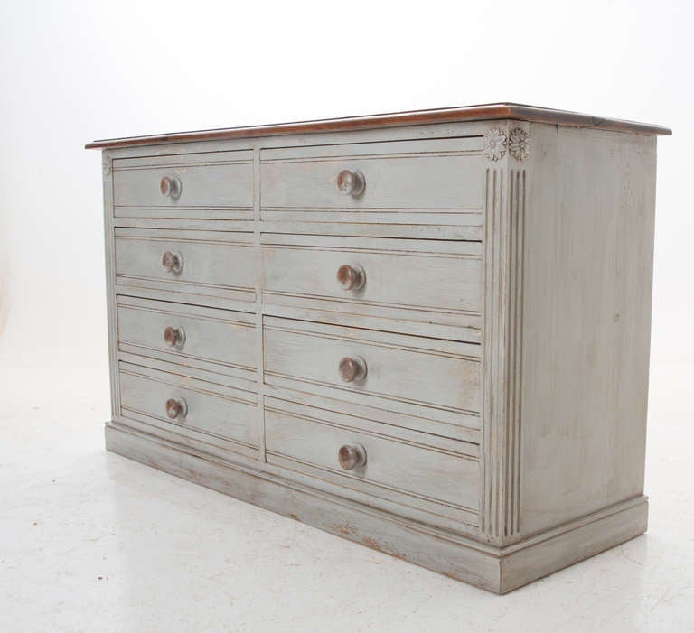 English Painted Pine Eight Drawer Chest or Server 2