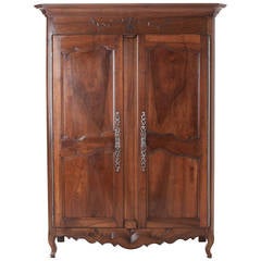 French 19th Century Carved Walnut Armoire