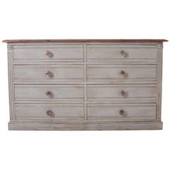 English Painted Pine Eight Drawer Chest or Server