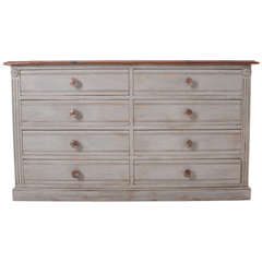 English Painted Pine Eight Drawer Chest or Server