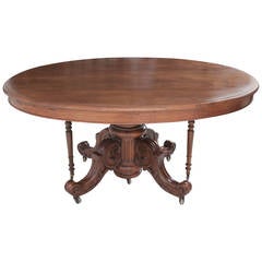 French 19th Century Large Extending Walnut Dining Table